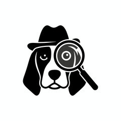 Detective agency logo template with magnifying glass icon for an investigation service