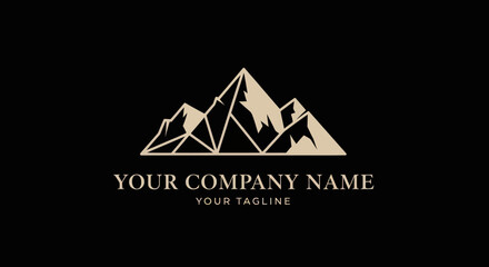 Elegant mountain logo design for company branding and identity purposes.
