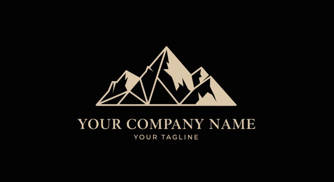 Elegant mountain logo design for company branding and identity purposes.