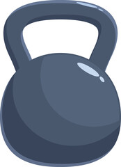 Dark grey kettlebell isolated on white background, ready for intense fitness training