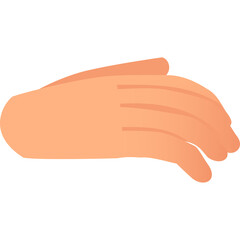 Cartoon Hand Gesture In A Flat Design Style With A Transparent Background Depicting A Side View Of A Human Palm With Fingers Slightly Curled In A Neutral Pose
