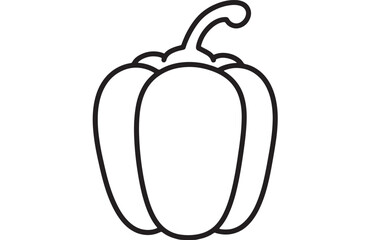 Simple outline drawing of a bell pepper, a versatile ingredient for healthy cooking.