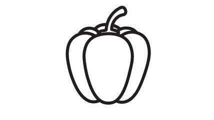 Simple outline illustration of a bell pepper on a white background