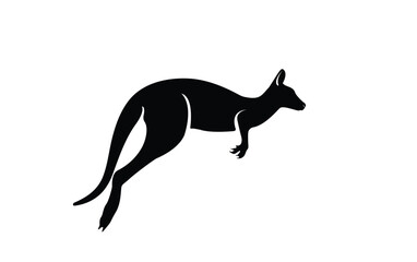 Kangaroo jumping logo vector illustration