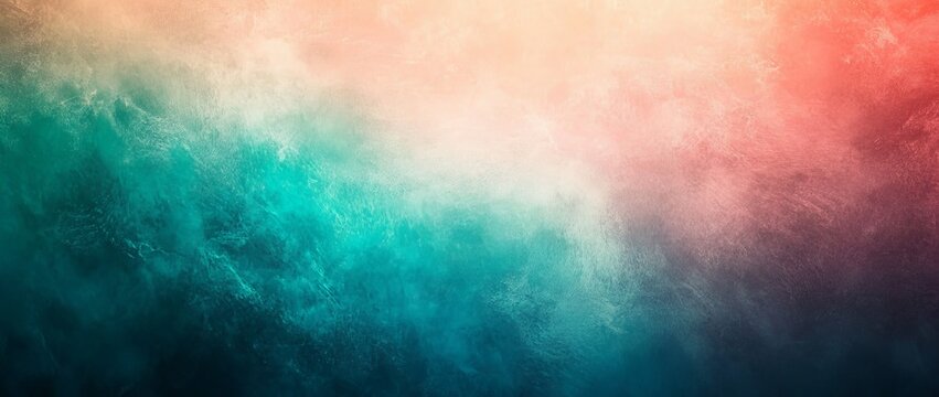 Vibrant turquoise, orange, and pink gradients come together in an abstract background, complete with a grainy texture and noise effect, ideal for a summer event poster