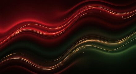 Abstract glowing waves of red and green light streaks creating a dynamic visual display