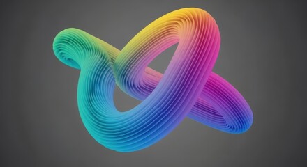 Vibrant rainbow swirl abstract form displaying fluidity and soft texture with gradient colors