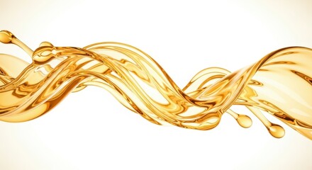 Dynamic golden liquid wave flowing fluid motion splash abstract background