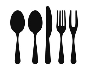 Illustration of a silverware setting