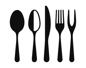 Illustration of a silverware setting