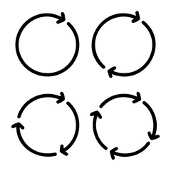 A drawn set of black different arrows.