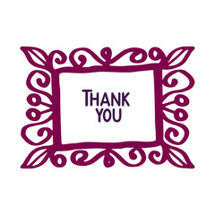 Elegant Thank You Card Design with Floral Frame Thank You card for wedding or tag design simple font and frame
