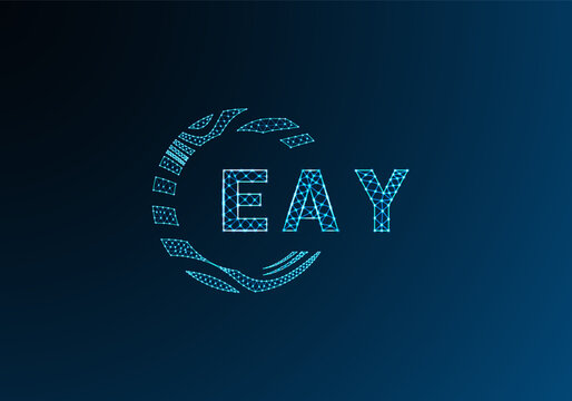 EAY low poly letter logo vector design. EAY lower poly logo design. EAY unique low poly logo design.