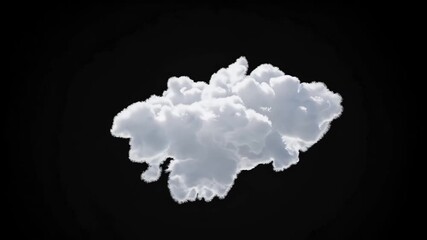 minimalist 4K video single soft white cloud floating gently black background perfect overlays graphic compositions creative motion effects - Powered by Adobe