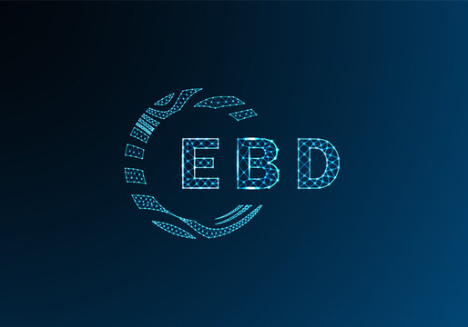 EBD low poly letter logo vector design. EBD lower poly logo design. EBD unique low poly logo design.