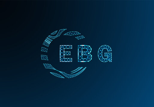 EBG low poly letter logo vector design. EBG lower poly logo design. EBG unique low poly logo design.