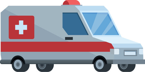 Fototapeta premium Side view of an ambulance transporting patients to hospital providing emergency medical services