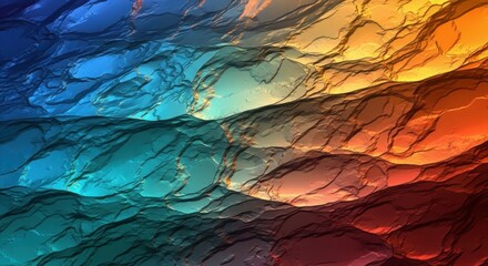 Vibrant textured abstract art with horizontal color gradient flow and dynamic palette