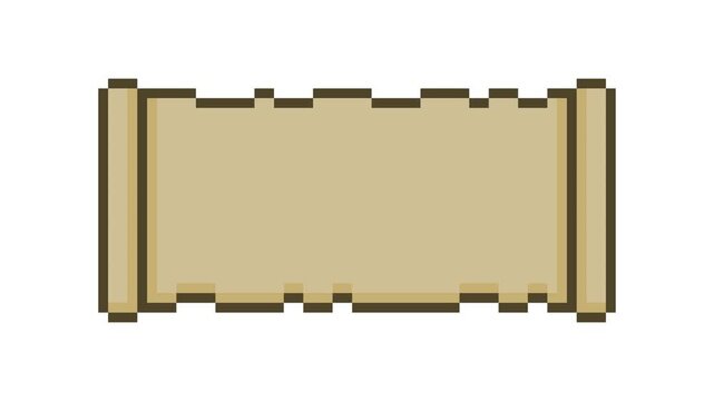 8-bit pixel art spread out old paper. looped animation 4k 30fps