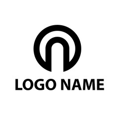Vector art of abstract black logo with the text logo name below