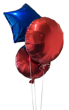 Set Of Patriotic Balloons In Red And Blue - Isolated