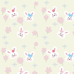 seamless pattern with rabbit,bunny