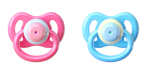 Luxury Pink Baby Pacifier 3D Render isolated on a transparent background
