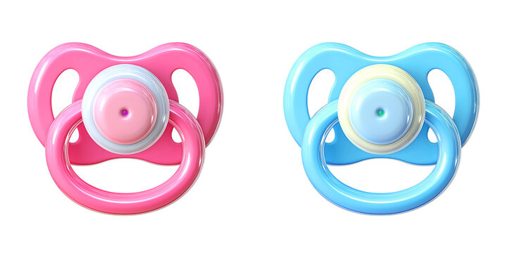 Luxury Pink Baby Pacifier 3D Render isolated on a transparent background
