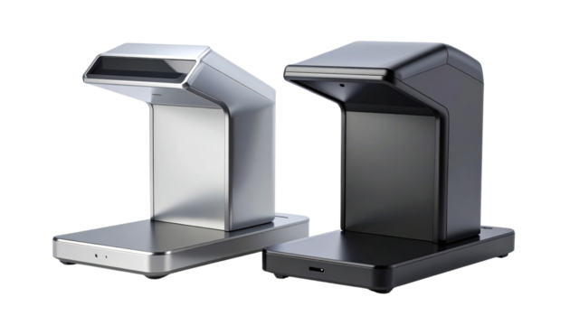 Flatbed Paper Scanner with Touch Control Panel isolated on transparent background - Powered by Adobe