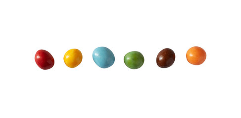 colorful chocolate gems isolated