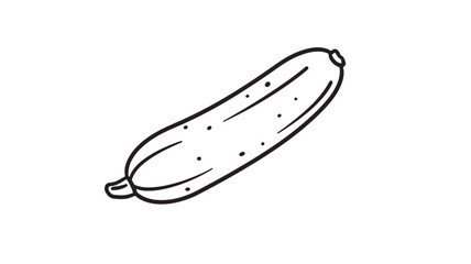 Simple hand-drawn illustration of a fresh cucumber on a white background