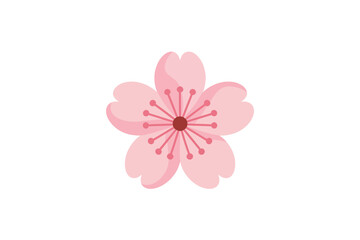 Fototapeta premium Illustration of a pink cherry blossom