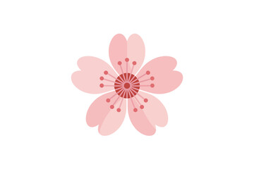 Fototapeta premium Vector art of pink cherry blossom flower vector illustration