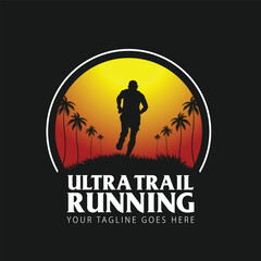 ultra trail run logo vector