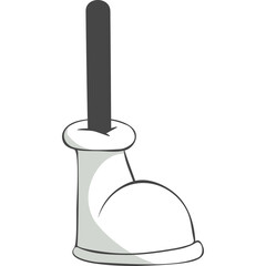 Cartoon illustration of a single leg wearing a white boot and a black sock on a transparent background perfect for animation or graphic design projects