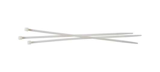 white cable zip tie isolated