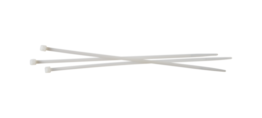 white cable zip tie isolated