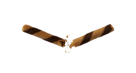 broken crispy wafer stick isolated