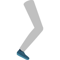 Cartoon Male Character Kit Man In Casual Clothing With Light Gray Pants And Blue Sneaker On Transparent Background