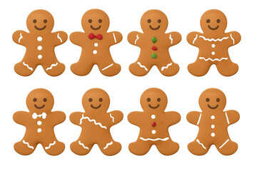 Obraz premium Gingerbread men cookies representing festive holiday season, christmas sweets, and winter treats on transparent background