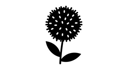 Black and white vector of Ageratum flower on white background