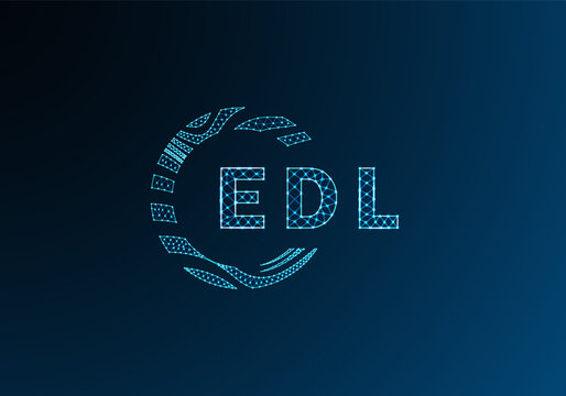 EDL low poly letter logo vector design. EDL lower poly logo design. EDL unique low poly logo design.