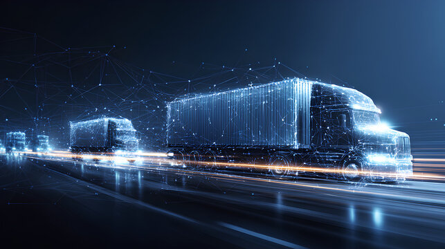 Digital logistics and supply chain concept. Transport, Streamlining delivery, Efficient logistics coordination, rigorous quality oversight, and effective supplier interaction.