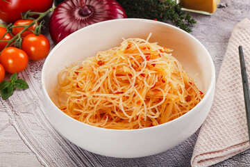 Asian spicy glass noodle salad