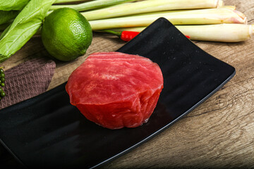 Raw fresh Tuna fush steak