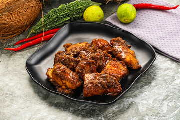 Indian cuisine - Vindaloo fish with spices