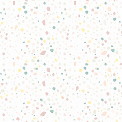Terrazzo pattern with colorful fragments on white.
