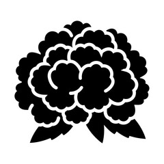 Black and white vector of Ageratum flower on white background