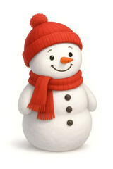 Festive snowman figure with carrot nose and cozy red wool hat, a joyful holiday ornament to brighten up Christmas parties and seasonal setups.