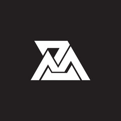 Creative minimal letter MZ Logo monogram icon.